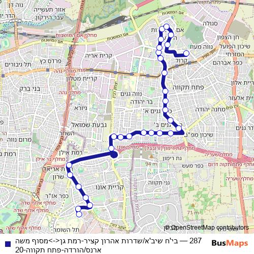 287 bus Line Map