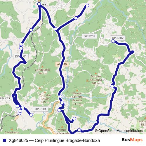 Xg846025 bus Line Map