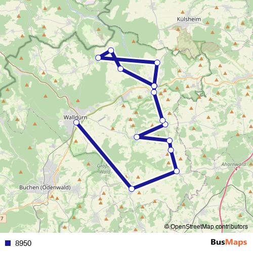 8950 bus Line Map