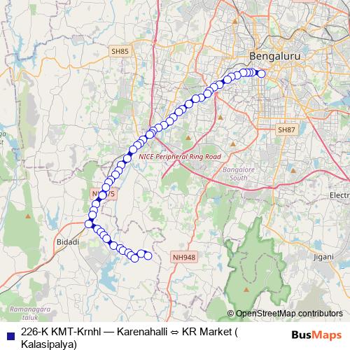 226-K KMT-Krnhl bus Line Map