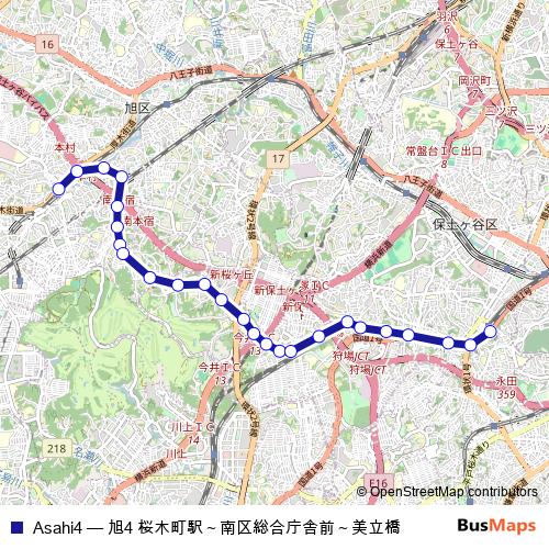 Asahi4 bus Line Map