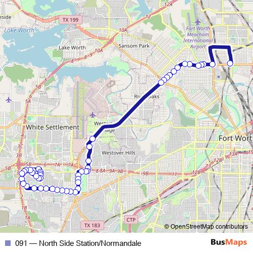091 bus Line Map