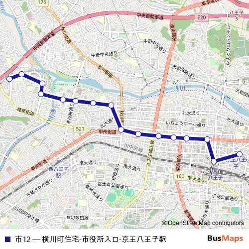市12 bus Line Map