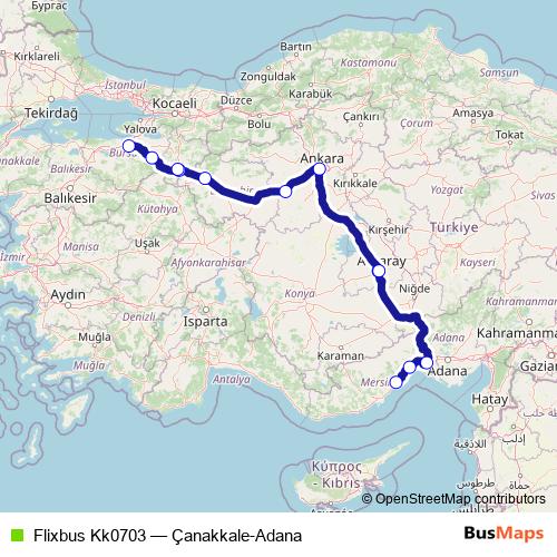 Flixbus Kk0703 bus Line Map