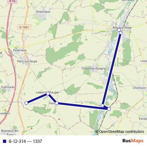 6-12-314 bus Line Map