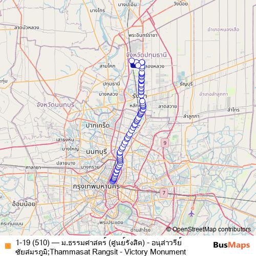 1-19 (510) bus Line Map