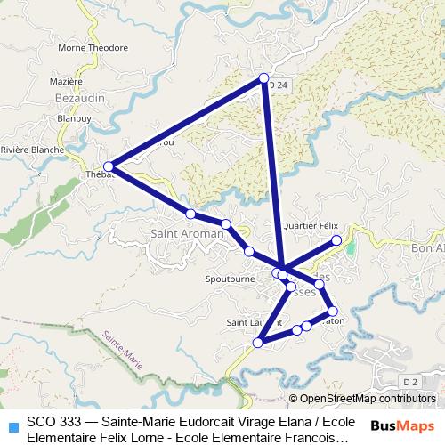 SCO 333 bus Line Map