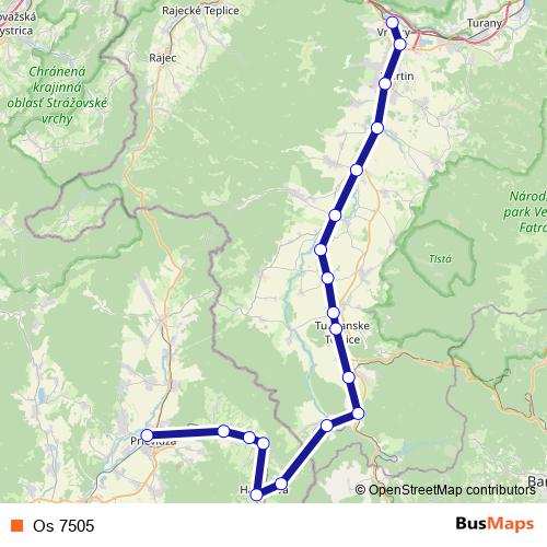 Os 7505 rail Line Map