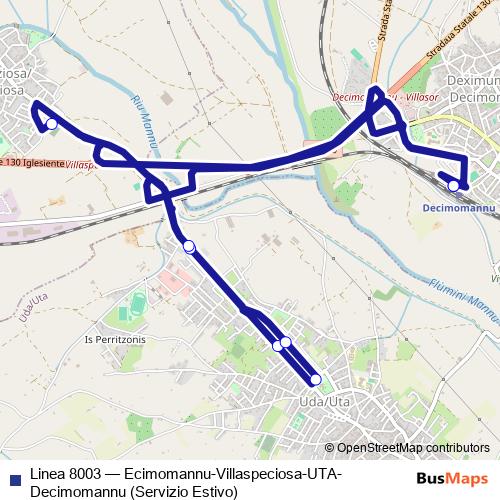 Linea 8003 bus Line Map