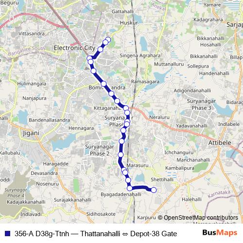 356-A D38g-Ttnh bus Line Map