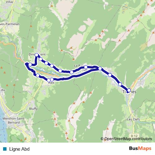 Ligne Abd bus Line Map