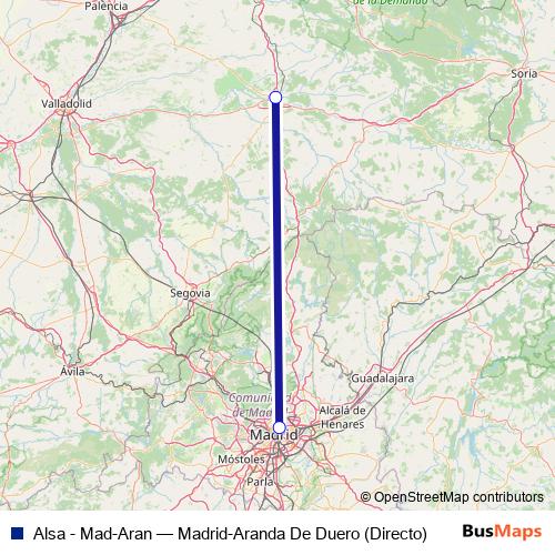 Alsa - Mad-Aran bus Line Map