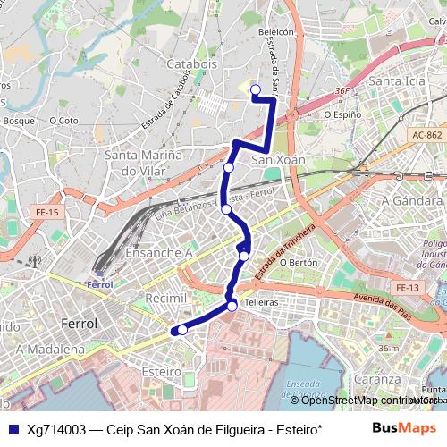 Xg714003 bus Line Map