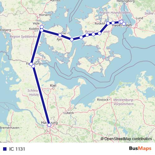 IC 1131 rail Line Map