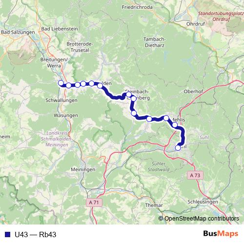 U43 rail Line Map