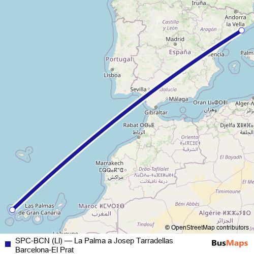 SPC-BCN (Ll) air Line Map