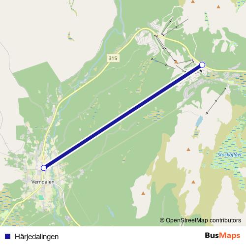 Härjedalingen bus Line Map