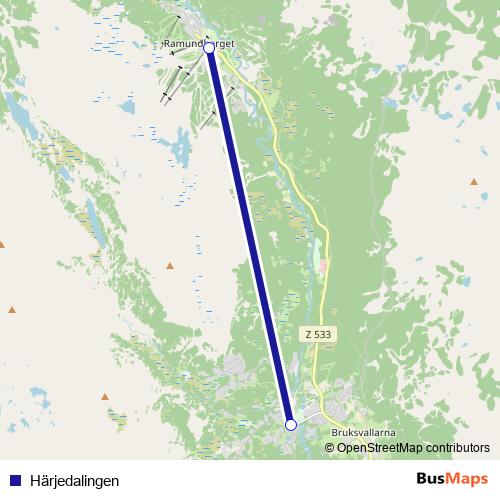 Härjedalingen bus Line Map