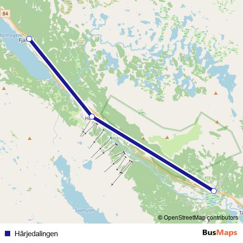 Härjedalingen bus Line Map