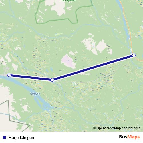 Härjedalingen bus Line Map