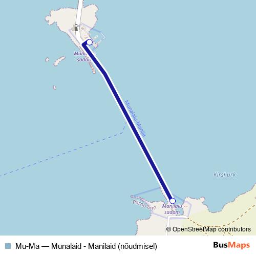 Mu-Ma ferry Line Map