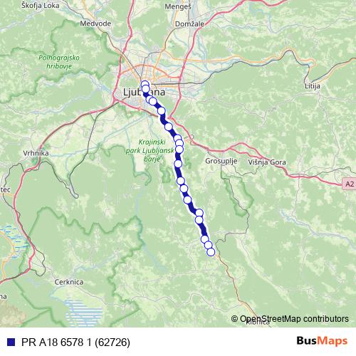 PR A18 6578 1 (62726) bus Line Map