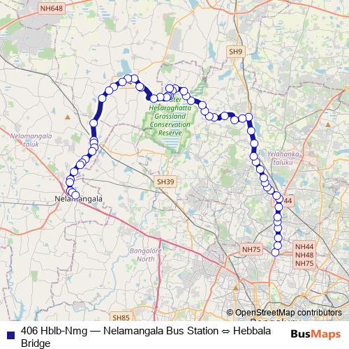 406 Hblb-Nmg bus Line Map