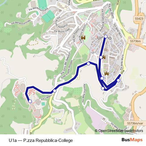 U1a bus Line Map