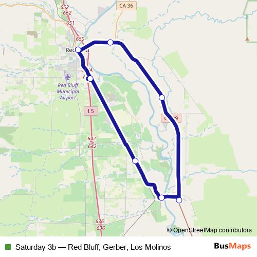 Saturday 3b bus Line Map