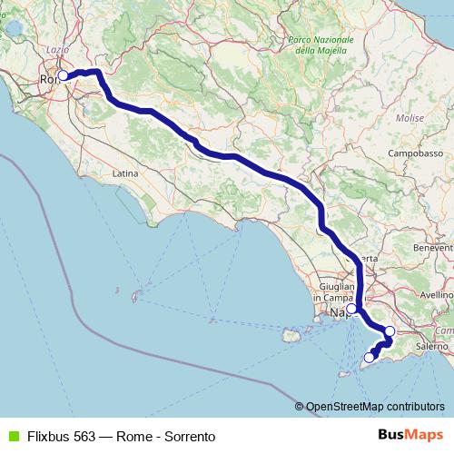 Flixbus 563 bus Line Map