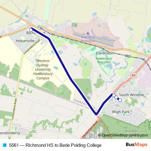 5561 bus Line Map