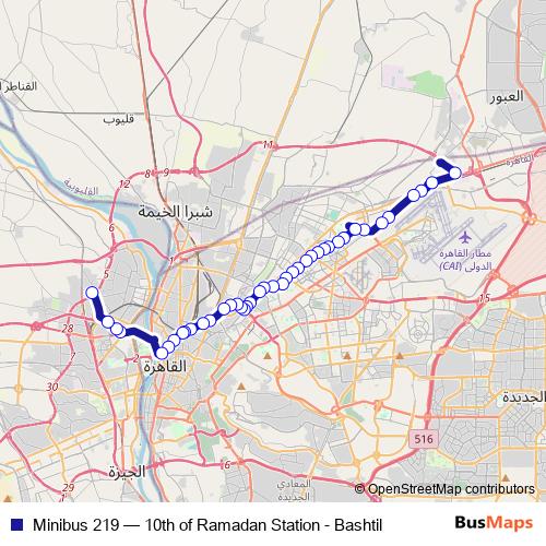 Minibus 219 bus Line Map