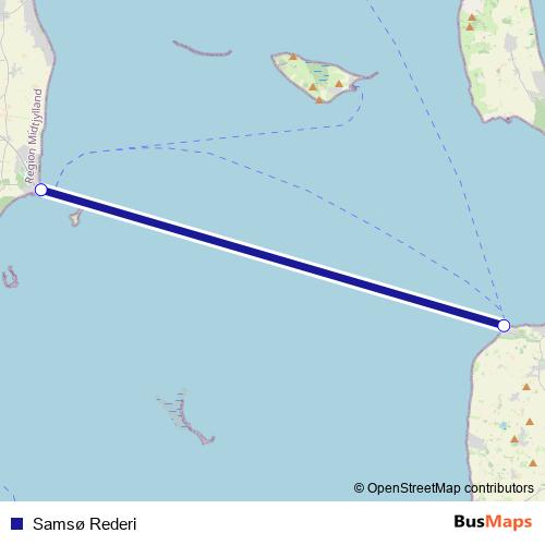 Samsø Rederi ferry Line Map