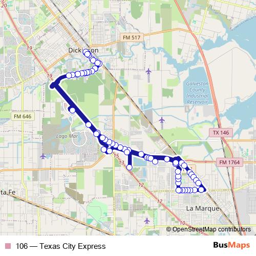 106 bus Line Map