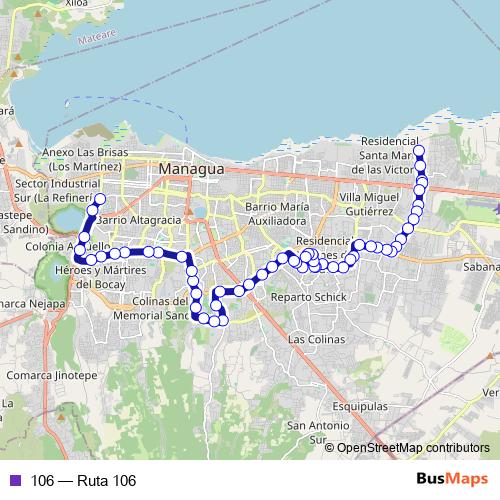 106 bus Line Map