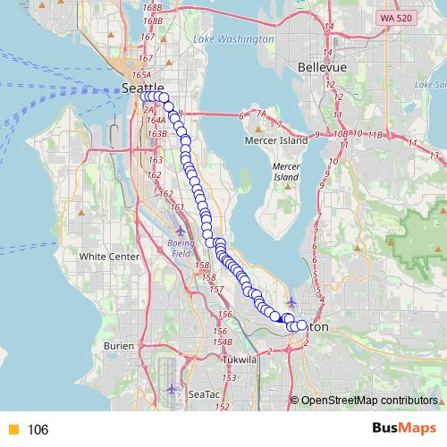 106 bus Line Map