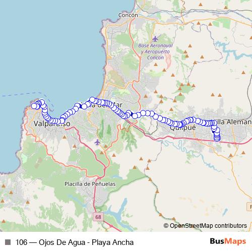 106 bus Line Map