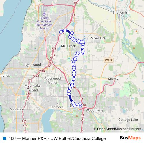 106 bus Line Map