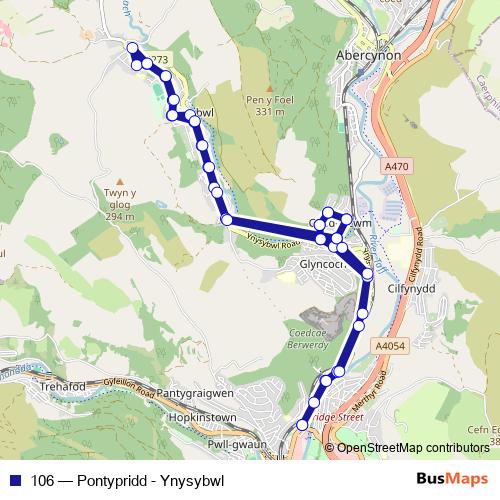 106 bus Line Map