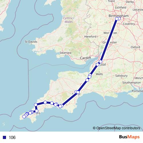 106 bus Line Map