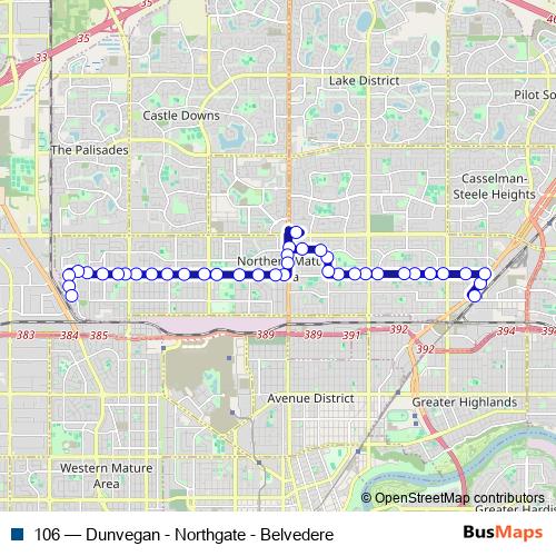 106 bus Line Map