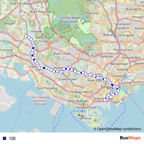 106 bus Line Map