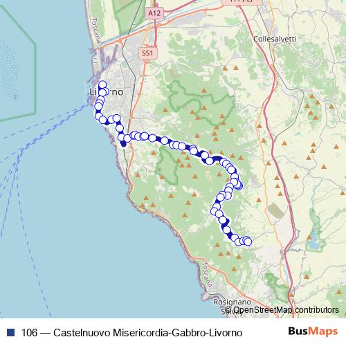 106 bus Line Map