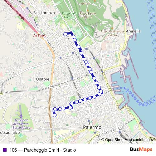 106 bus Line Map