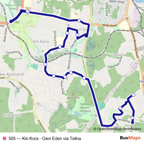 505 bus Line Map