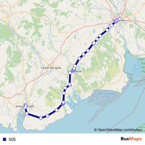 505 bus Line Map