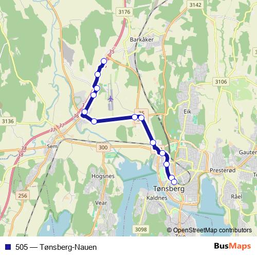505 bus Line Map