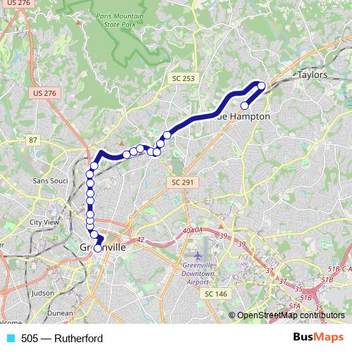505 bus Line Map