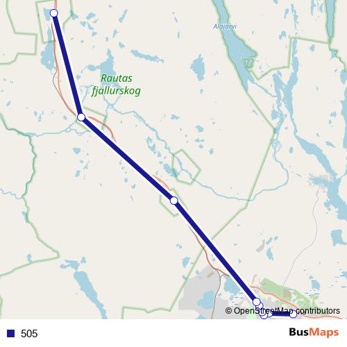 505 bus Line Map