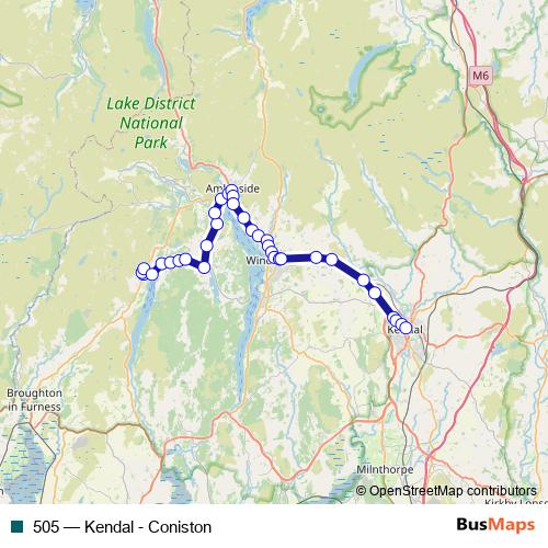 505 bus Line Map